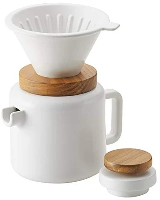 47955 Ceramic Coffee & Tea 4-Cup Pour-Over Coffee Set, Matte White 1 47955 Ceramic Coffee & Tea 4-Cup Pour-Over Coffee Set, Matte White