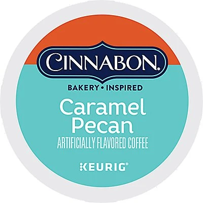 Cinnabon Caramel Pecan Coffee K-Cup® Box 12 Ct – Kosher Single Serve Pods 1 Cinnabon Caramel Pecan Coffee K-Cup® Box 12 Ct – Kosher Single Serve Pods