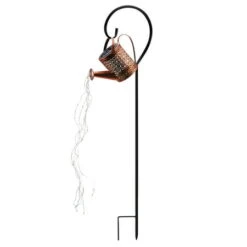 DTOWER Kettle Light String Solar Power LED Garden Shower Lamp String Iron Outdoor Yard Art Light Chain