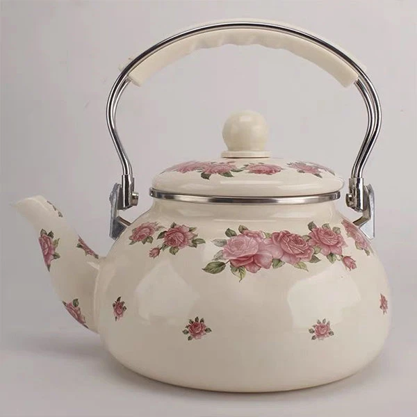 Enamel Tea Kettle With Designs 1 Enamel Tea Kettle With Designs