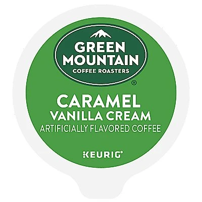 Green Mountain Coffee Caramel Vanilla Cream Peelable Lid K-Cup® Box 12 Ct – Kosher Single Serve Pods 1 Green Mountain Coffee Caramel Vanilla Cream Peelable Lid K-Cup® Box 12 Ct – Kosher Single Serve Pods