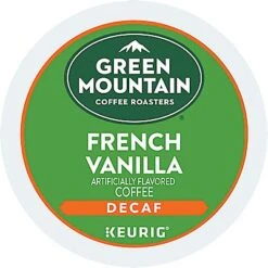 Green Mountain Coffee French Vanilla Decaf Coffee K-Cup® Box 24 Ct – Kosher Single Serve Pods