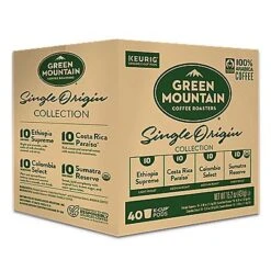 Green Mountain Coffee Single Origins Collection K-Cup® Box 40 Ct – Kosher Single Serve Pods