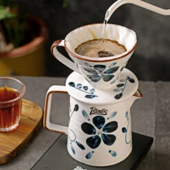 Hand-Painted Pour-Over Coffee Pot Set – Ceramic – Pastoral Style