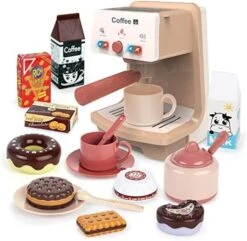 Kids Coffee Maker Toy Espresso Machine Playset – Toddler Play Kitchen Accessories Gift For Girls & Boys