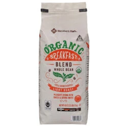 Member’s Mark Organic Fair Trade Certified Whole Bean Coffee, Breakfast Blend (40 Oz.)