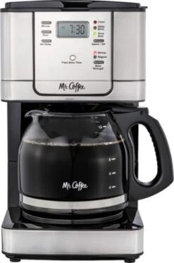 Mr. Coffee – 12-Cup Coffee Maker With Strong Brew Selector – Stainless Steel