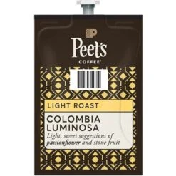 Fresh Pack Light Roast Peets Cafe Colombia Luminosa Coffee – Pack Of 76