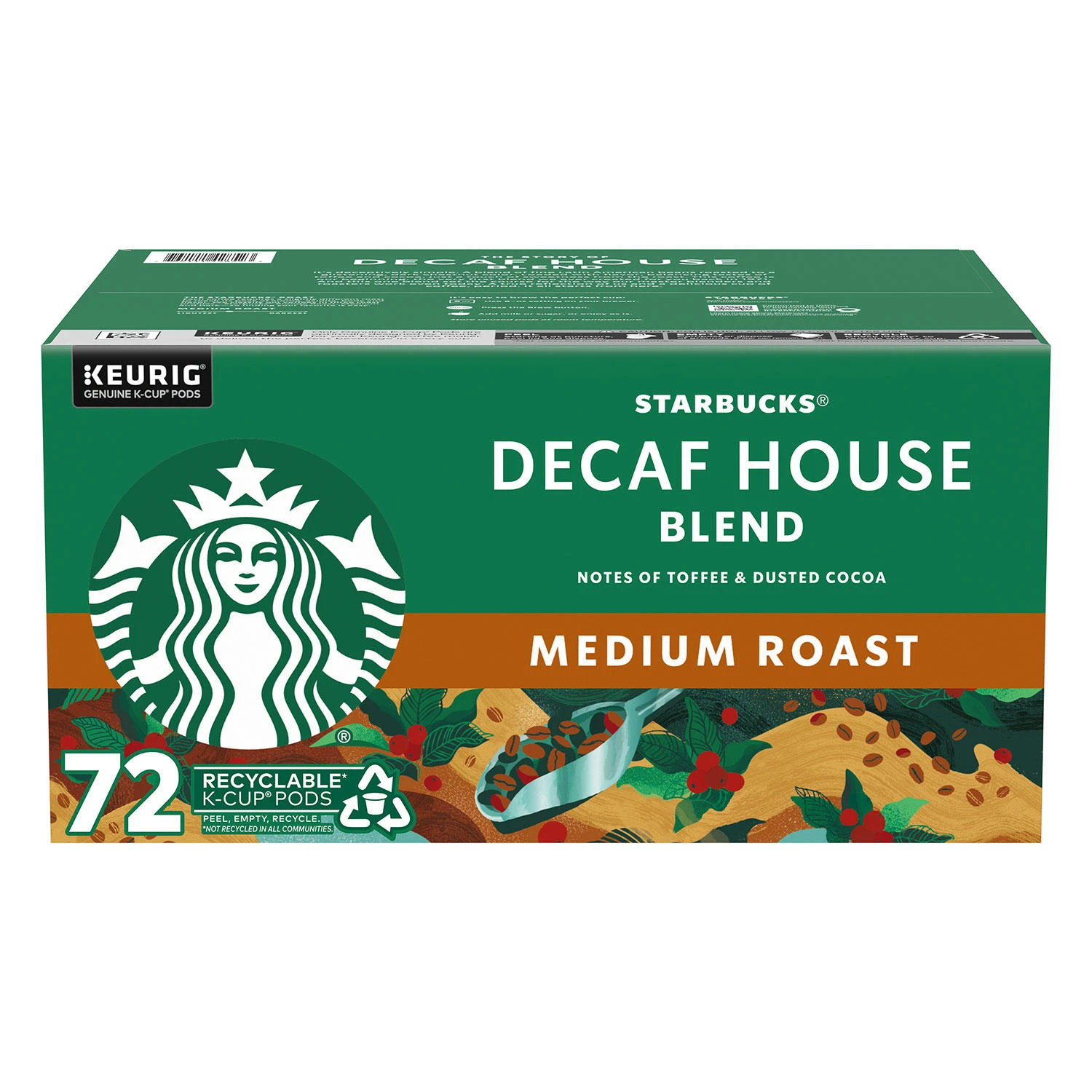 Starbucks Decaf Medium Roast K-Cups, House Blend (72 Ct.) 1 Starbucks Decaf Medium Roast K-Cups, House Blend (72 Ct.)
