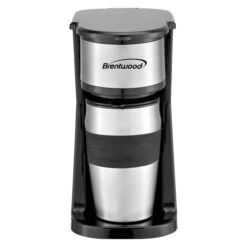 TS-113BK 700W Portable Single-Serve Coffee Maker With 14 Oz Travel Mug, Black