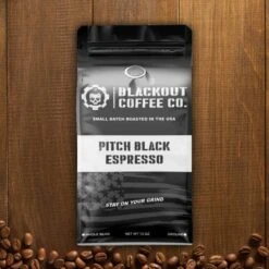 Blackout Coffee Pitch Black Espresso Whole Bean Dark Roast Coffee 12oz