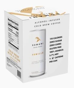 Bomani Alcoholic Cold Brew Vanilla 8 Cans -Best Quality Coffee bomani vanilla alcoholic cold brew2