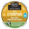 Brown Gold Ethiopian Coffee Dark Roast Coffee Real Cups 24ct