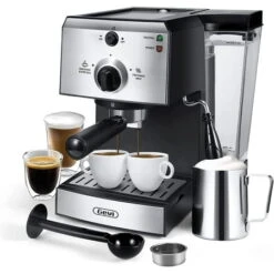 Durable Espresso Machines 15 Fast Heating Cappuccino Coffee Maker With Foaming Milk Frother Wand For Espresso Latte Machiato 1.25L Removable Water Tank Double Temperature Control Syst