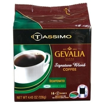 Gevalia Decaf Signature Blend Medium Roast Tassimo T-Discs 16ct 1 Gevalia Decaf Signature Blend Medium Roast Tassimo T-Discs 16ct