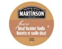 Martinson Decaf Hazelnut Vanilla Coffee Light Roast RealCup 12ct