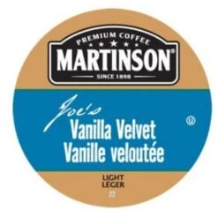 Martinson Joe’s Vanilla Velvet Coffee Light Roast Real Cups 24ct