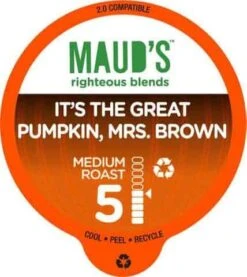 Maud’s Righteous Blends Pumpkin Spice Blend Medium Roast Recyclable Coffee Pods 50ct