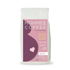 Mommee Coffee Decaf Organic Ground Dark Roast Coffee 12oz