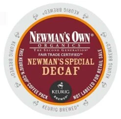 Newman’s Own Decaf Organic Medium Dark Roast KCups 96ct